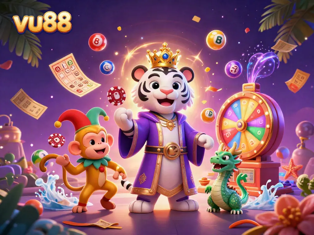 Play and win at vu88 casino with vibrant games, dynamic elements, and enchanting characters.