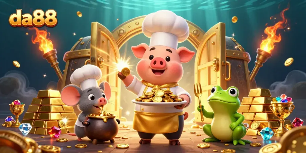 Experience thrilling wins at da88's vibrant casino with gold coins, gems, and excitement.