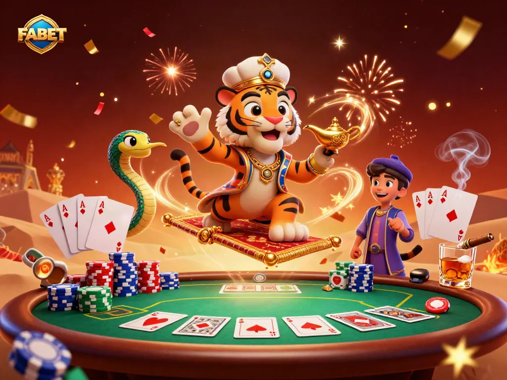 Experience high-stakes excitement with FABET's animated 3D casino adventure featuring vibrant characters and dynamic elements.