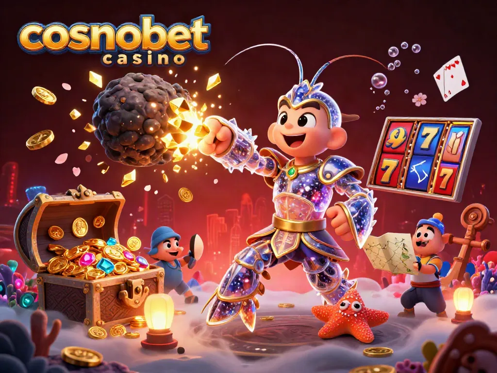 Experience thrilling action at cosmobet casino with a vibrant cosmic scene of galactic samurai and lucky charms.