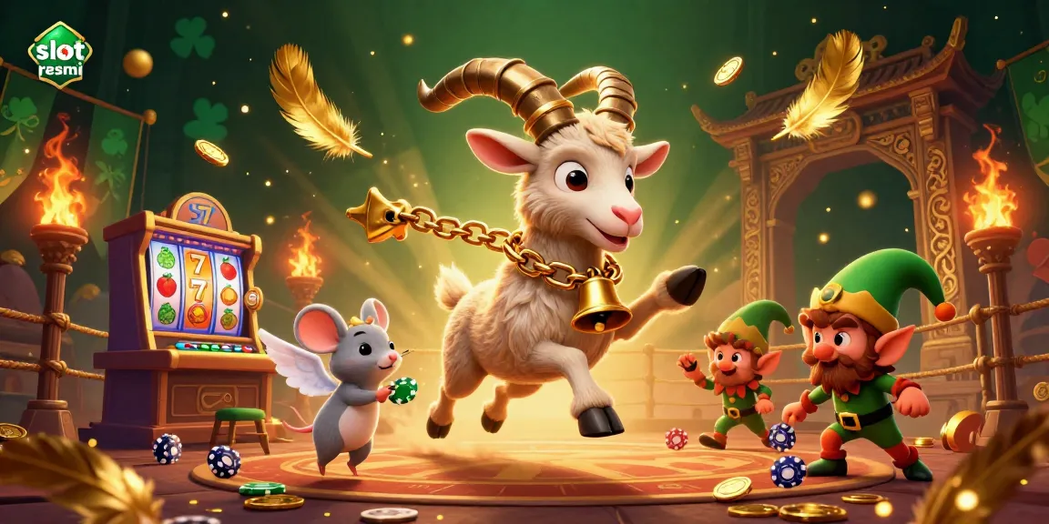 Experience thrilling gameplay at slot resmi with Krampus, angel mouse and elf gremlins in a lively casino setting.
