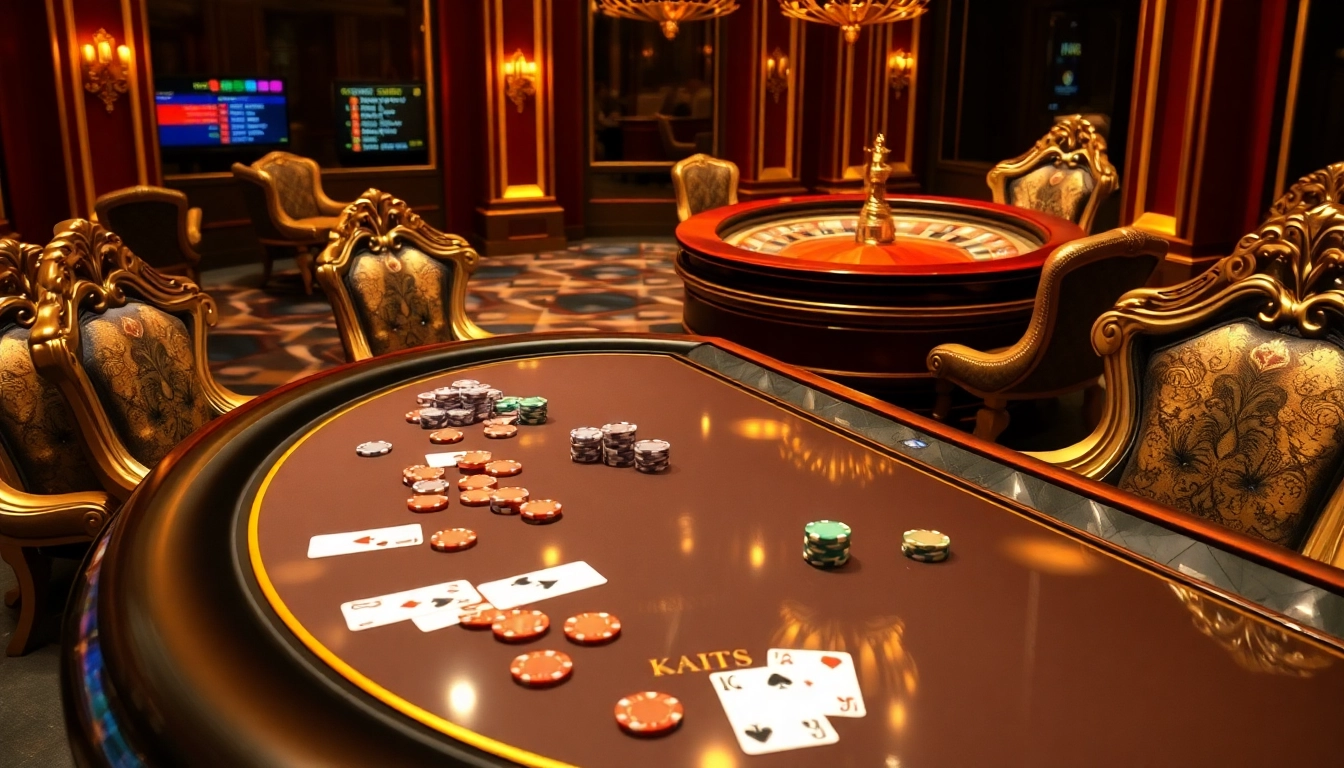 Exciting poker game setup at a luxury casino featuring the integrated digital betting interface 88i.