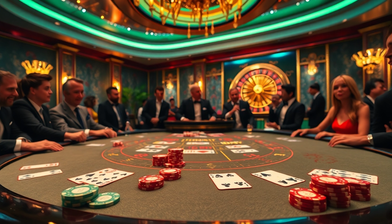 Engage in thrilling gameplay at i9bet's luxury casino with vibrant poker chips and elegant card tables.