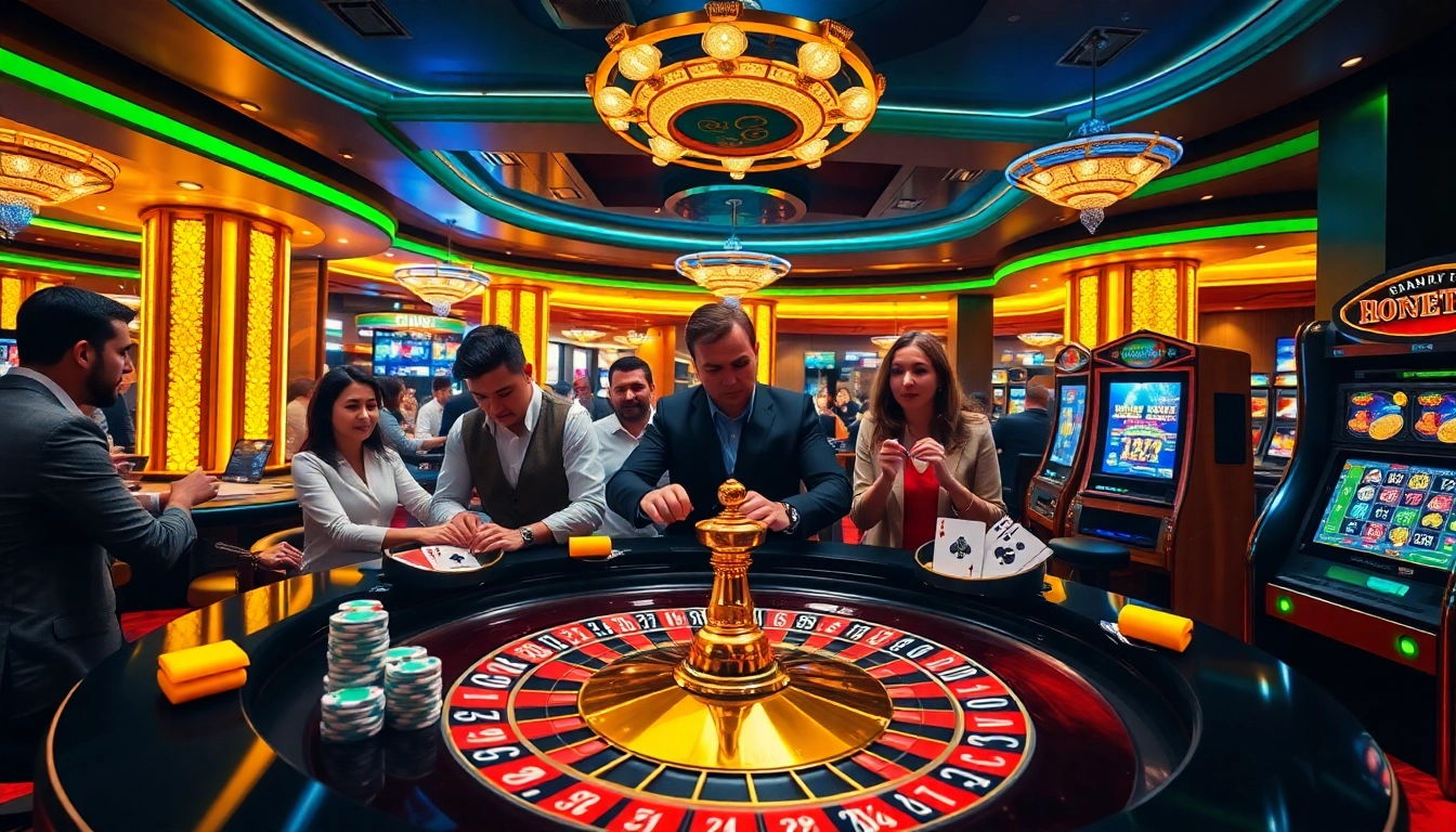 Players enjoying high-stakes roulette at https://bet168.me/ casino, illustrating a vibrant gaming atmosphere.