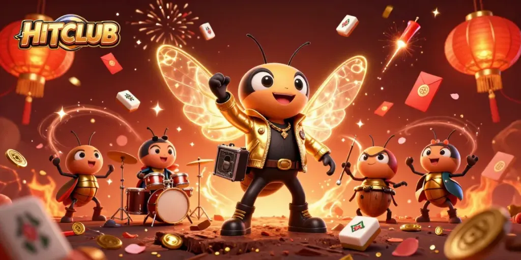 Experience the excitement of HITCLUB with vibrant casino-themed 3D characters and dynamic visuals.