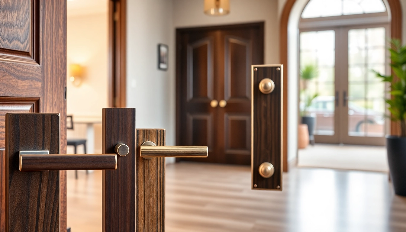 Showcase of stylish door handles from the Door Handle Company in an inviting home environment.