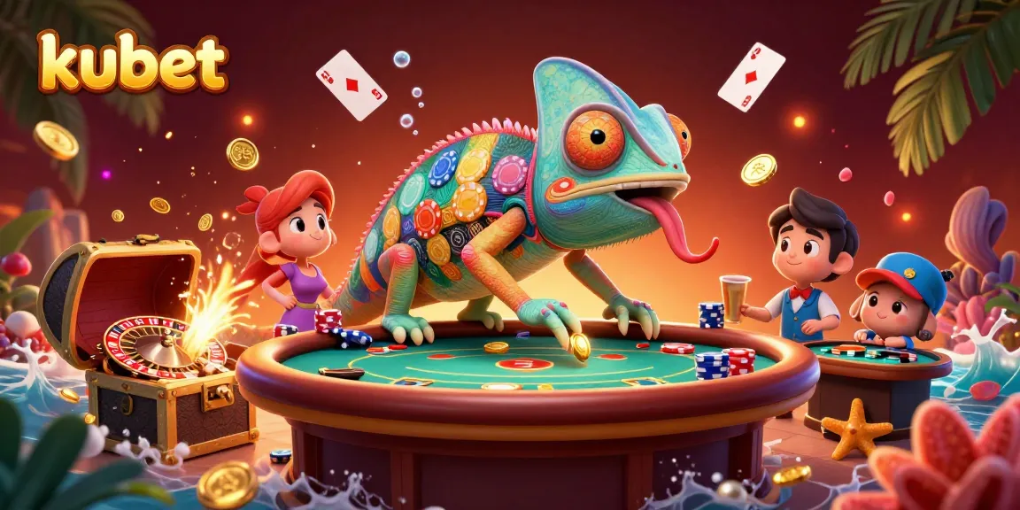 Kubet chameleon casino owner observes a vibrant gameplay scene, capturing the essence of online gambling excitement.