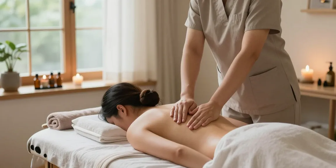 죽전출장마사지 therapy in a soothing environment with essential oils and candles.