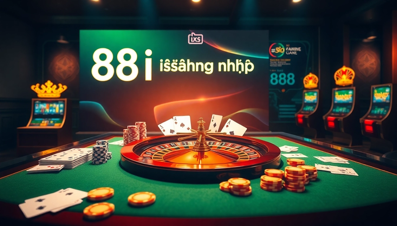 Experience the excitement of gambling with 88i đăng nhập showcased on an elegant casino table.