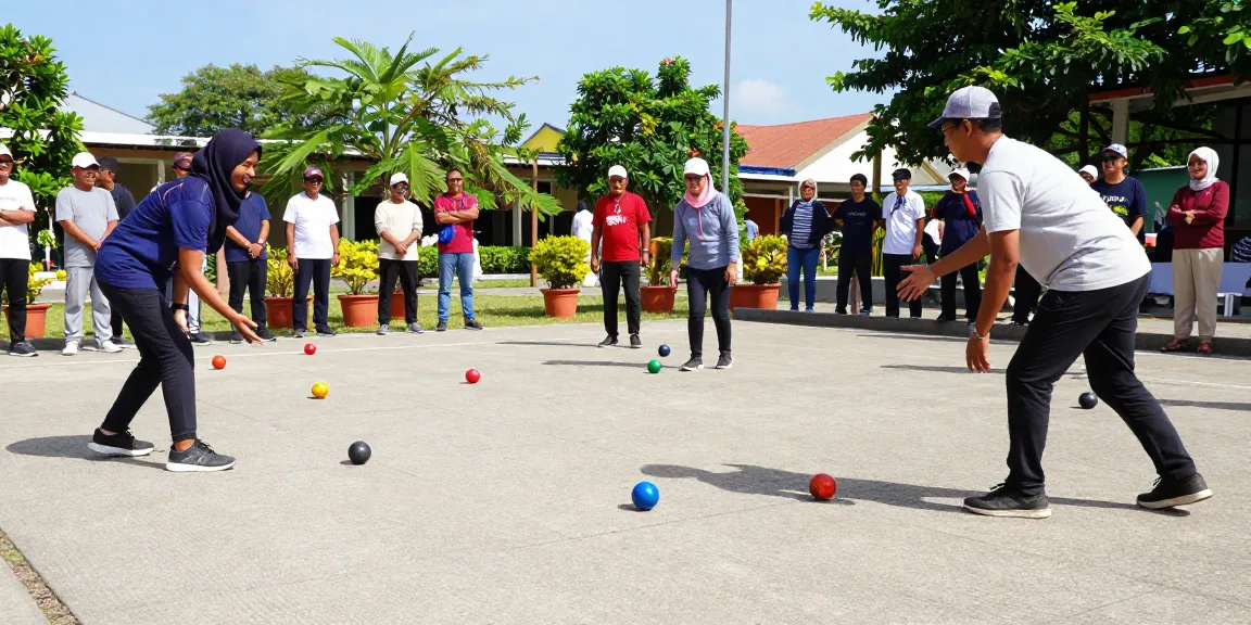 Engaging petanque match at fopikotatarakan.org event showcasing community spirit in a sunny setting.