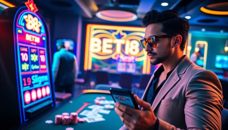 BET88 showcases a vibrant online casino where players engage with animated slot machines and dynamic gaming interfaces.