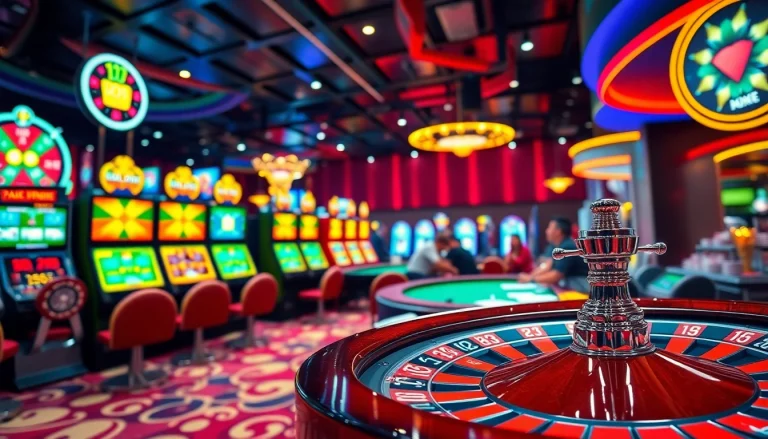 Experience the thrill of gambling with a vibrant casino scene, featuring slot machines and poker, showcasing link vào dabet.