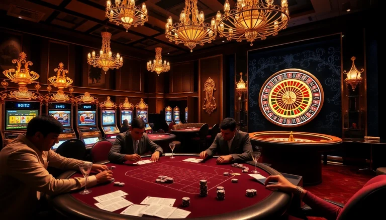 High-stakes poker players engaging in intense strategy at KJC casino.