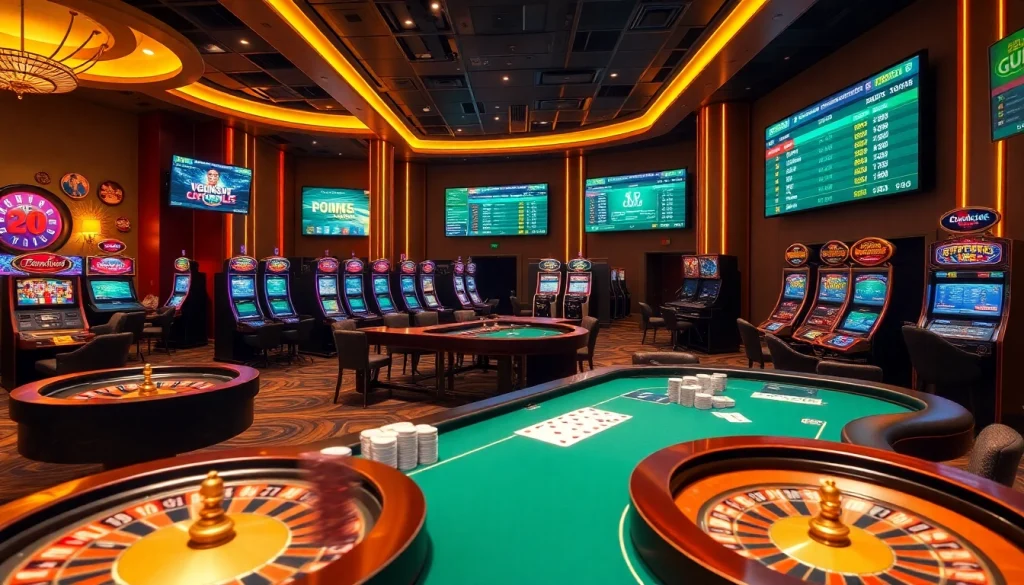 Engaging online gambling scene with casino tables and sports betting odds at https://keonhacai5.free.