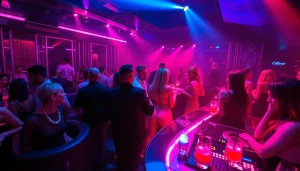 Unforgettable nightlife at Club sxm, vibrant atmosphere with stunning dancers and cocktails.