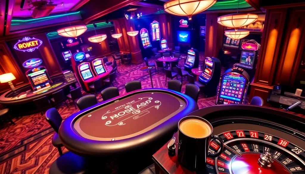 Players enjoying KJC coffee while placing bets at a vibrant casino table.