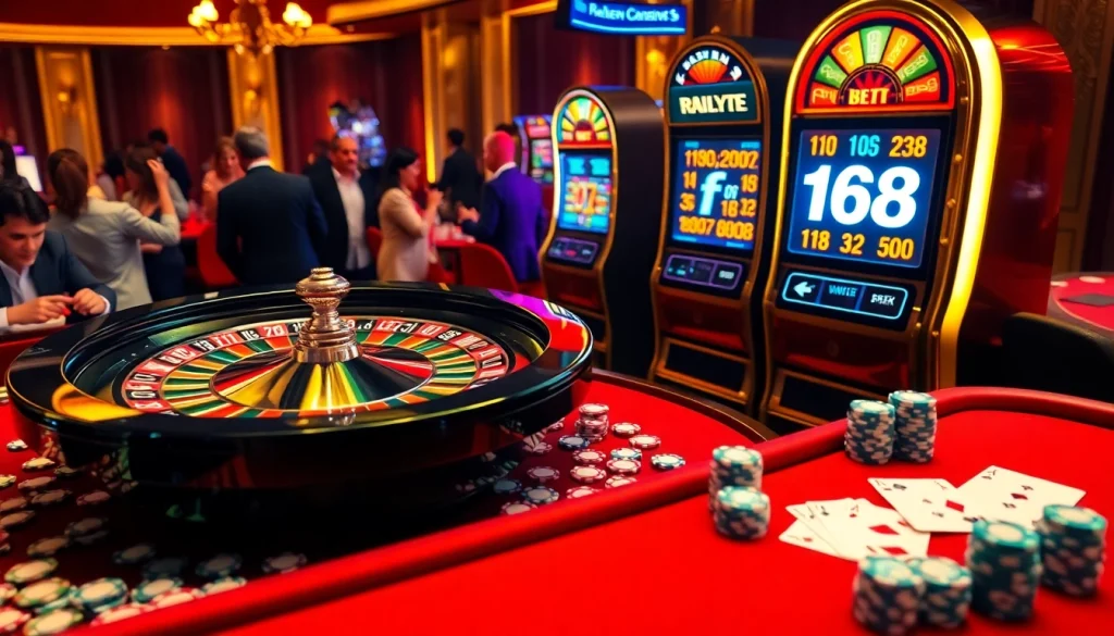 Experience thrilling gameplay at f168 casino with vibrant slot machines and engaged players.