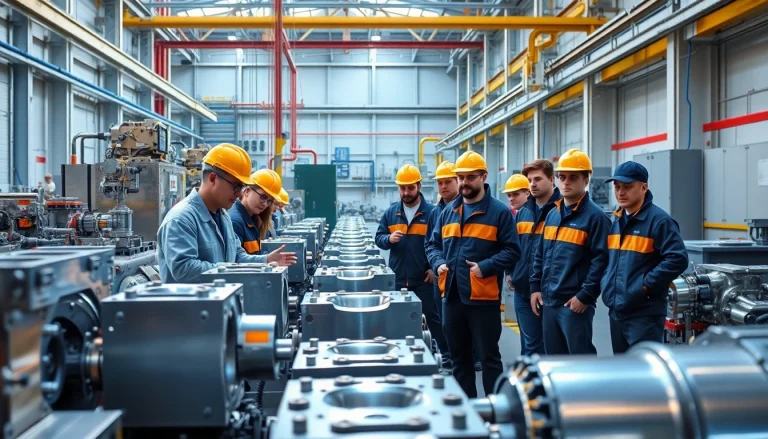 Die casting company Malaysia showcasing precision machinery and professional engineers at work.