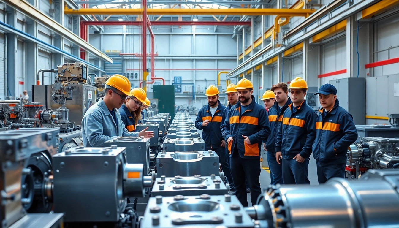 Die casting company Malaysia showcasing precision machinery and professional engineers at work.