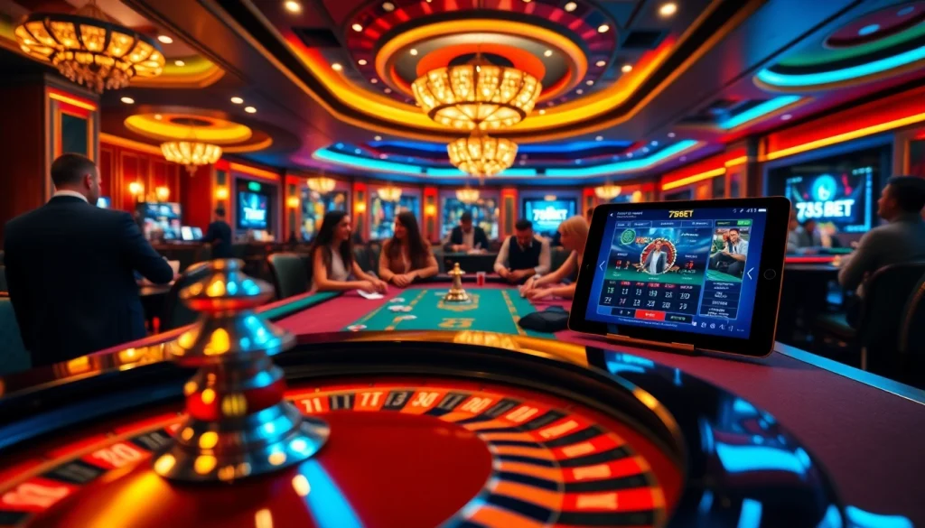 Players enjoying a thrilling card game at a casino while using the 789BET đăng nhập online interface.