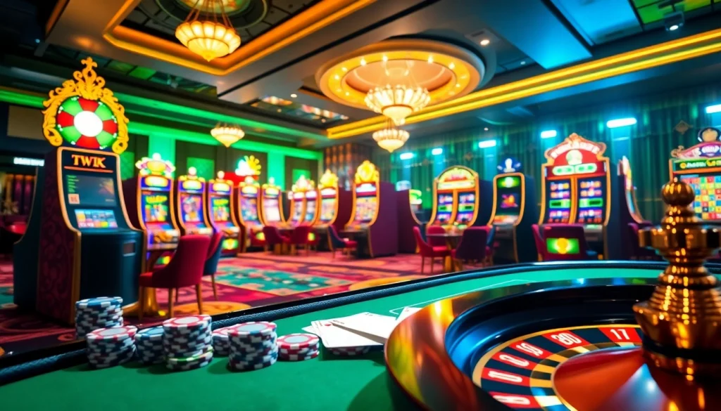 Experience the thrill of gambling at nhà cái 9WIN with vibrant casino tables and exciting games.