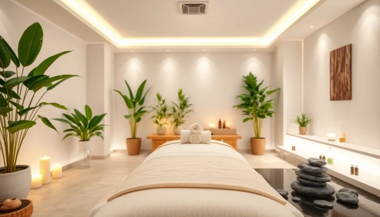 Spa Ads featuring a serene treatment room with calming décor, soft lighting, and wellness props.