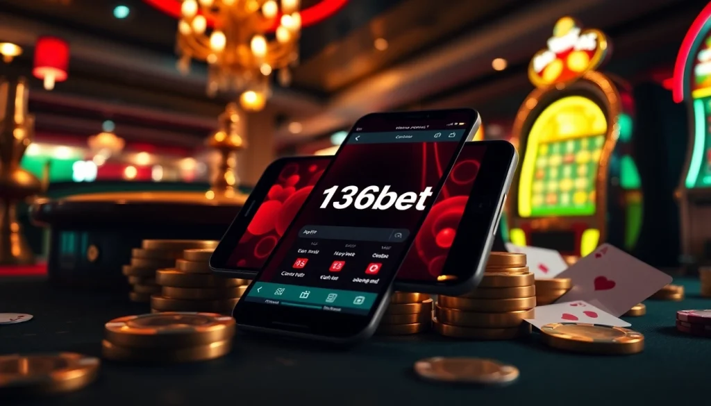 Experience the excitement of winning with the 136bet App in a luxurious casino setting.