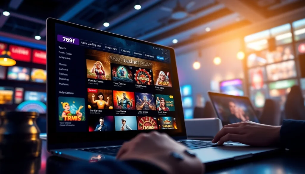 Engaging online gaming interface showcasing 789f with vibrant game options and sleek design.