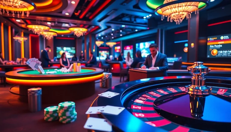 This image depicts an exciting casino environment featuring vibrant tables and a dynamic interface, highlighting https://mm88.in.net/.