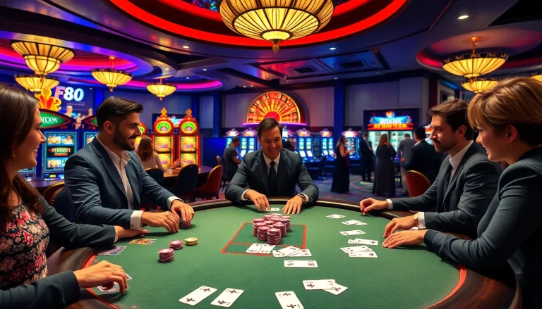 Playcards and chips on a lively poker table, embodying the excitement of fb88b.net casino games.