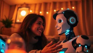Engaging in ai sex chat with a lifelike AI chatbot in a cozy setting.