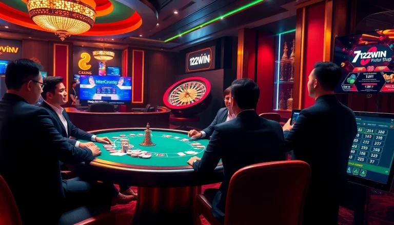 Experience the excitement at nhà cái 123WIN with vibrant gaming action and luxury casino atmosphere.