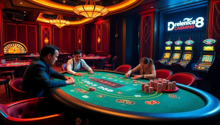 Experience the excitement of gambling at DR88's luxurious casino tables and vibrant slot machines.
