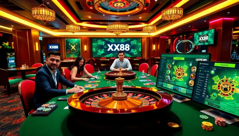 Engage with the thrill of gambling at xx88 with vibrant casino elements and exciting gameplay.