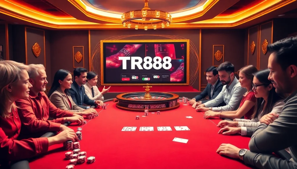 Engage in the excitement of TR88 betting at a luxurious casino poker table.