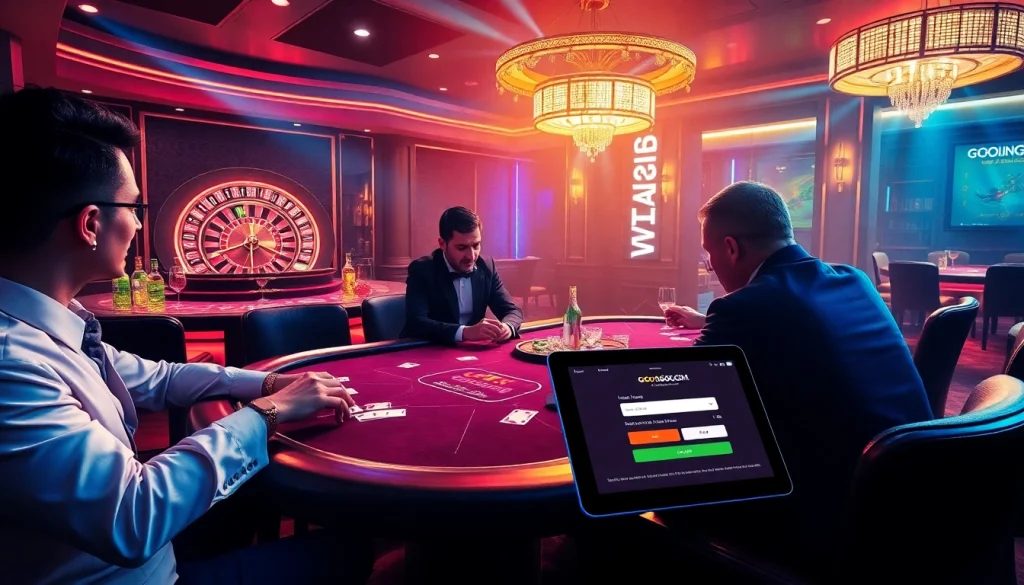 Experience the excitement at a high-stakes poker table, representing good88 com with vibrant casino visuals.