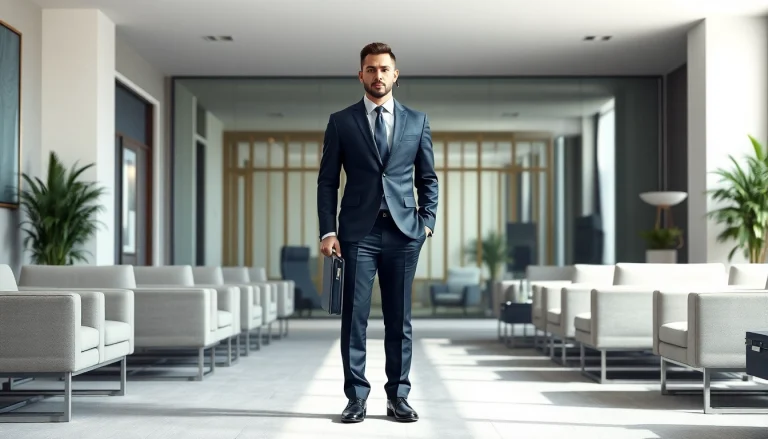 Hire bodyguard in a corporate setting exuding professionalism and vigilance.