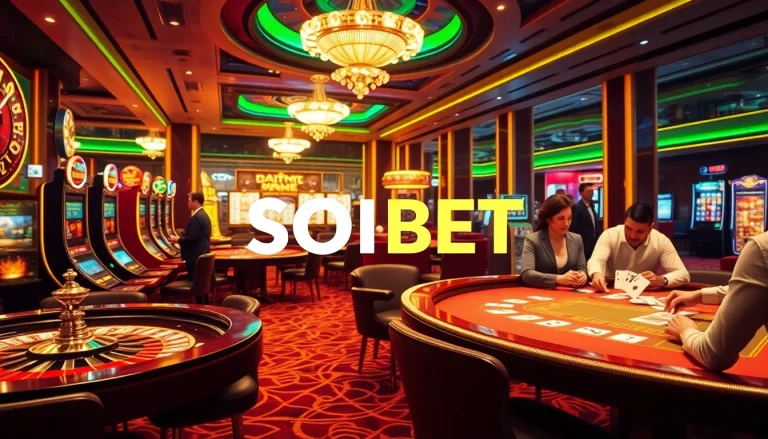 Experience the thrill at SOIBET Casino with vibrant gaming, stylish players, and exciting table games.