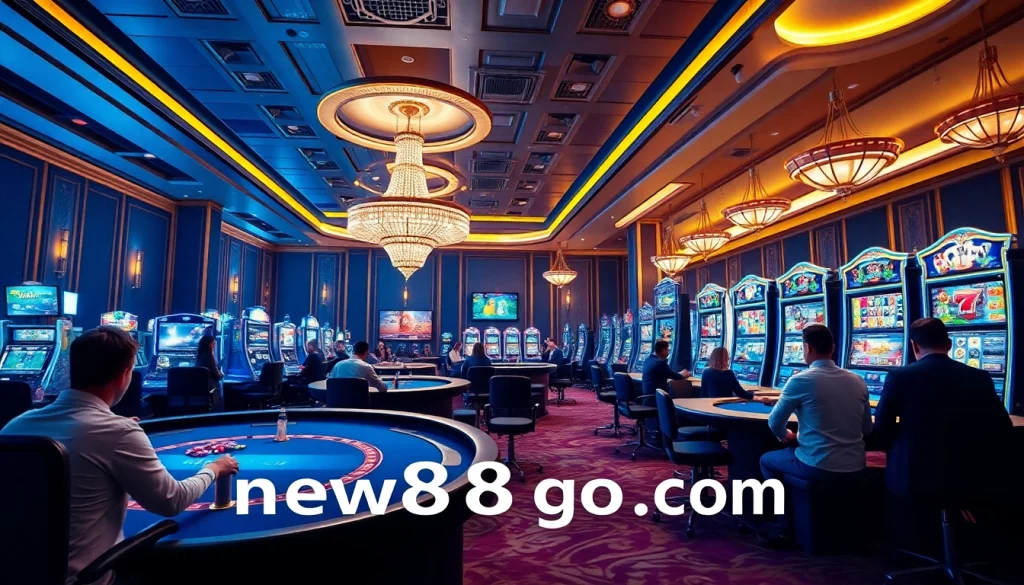 Experience the thrill of gaming at new88go.com, featuring vibrant casino visuals and engaging gaming environments.