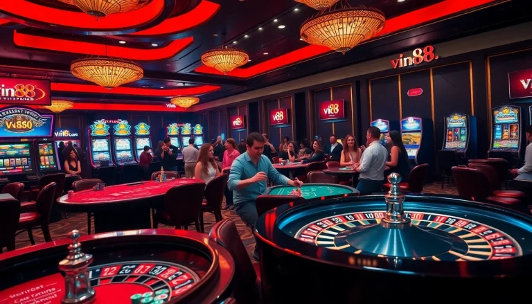 Experience the thrill of vin 88 with vibrant casino tables and exciting gaming action.
