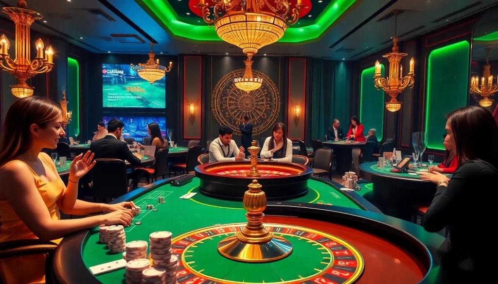 Experience the excitement of link vào gg88 with dynamic online gambling visuals featuring engaging casino tables and vibrant betting elements.