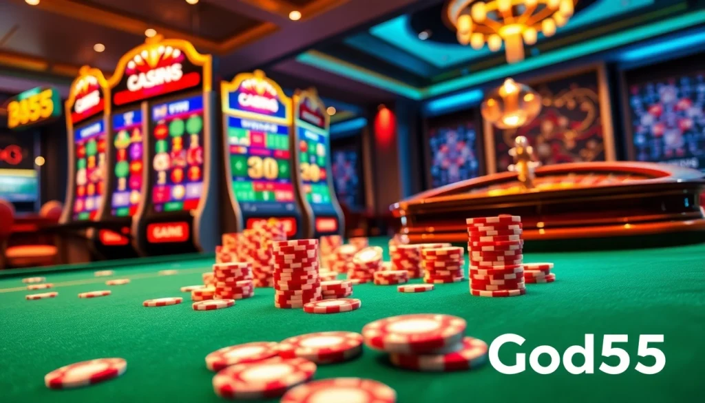 Experience thrilling online gambling at God55 with dynamic casino visuals and engaging gameplay.