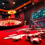 MM88 players strategizing with poker chips and chips at an upscale casino table.