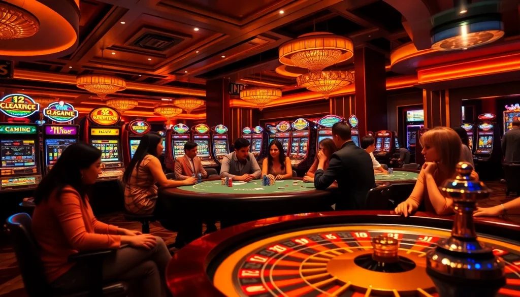 Experience the thrill of nohu90 com with lively gambling scenes featuring roulette and diverse players.