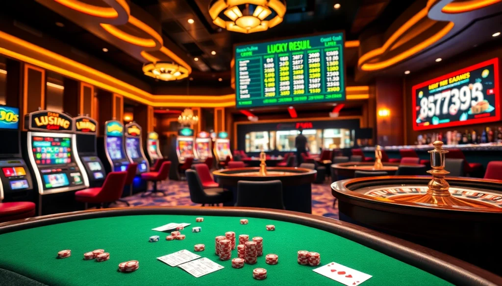 Experience the excitement of luckywin kenya with vibrant casino tables and thrilling game elements.