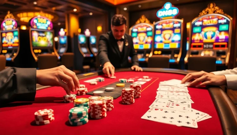 Experience thrilling gameplay at dn88 casino with vibrant poker chips and professional dealers.
