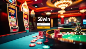 Experience the thrill of gambling with an inviting 58win login interface at a luxurious online casino.