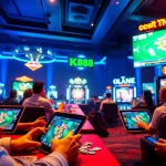 K88 users enjoying a diverse range of online games in a vibrant, modern gaming environment.