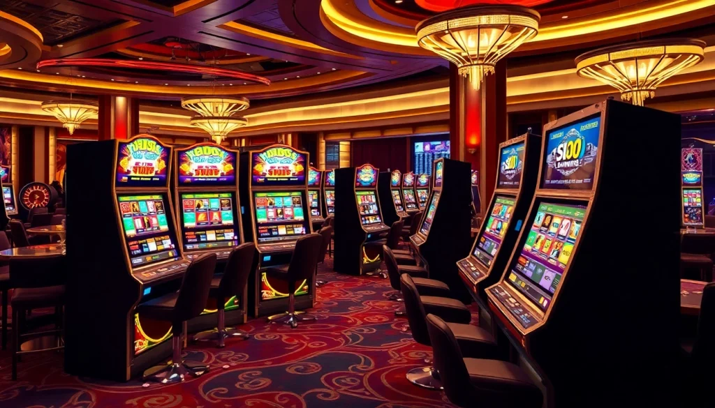 Players enjoy colorful slot machines at SLOTS8 casino, experiencing thrilling gameplay.