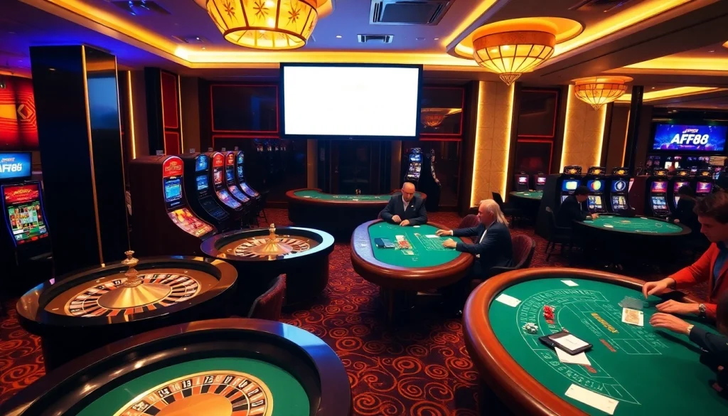 Players enjoying various games at AF88, showcasing the excitement of online gambling.